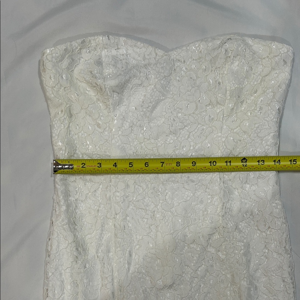 Lulu's. NWT Strapless White Lace Mermaid Gown - Picture 11 of 15